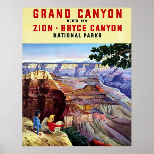 Grand Canyon ~ Poster Vintage voyage. (Devant)
