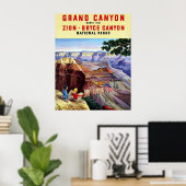 Grand Canyon ~ Poster Vintage voyage. (Bureau à domicile)