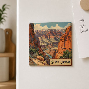 Grand Canyon Retro Reisontwerp Magneet