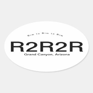 Grand Canyon Rim naar Rim naar Rim Ovale Sticker