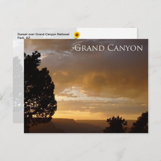 Grand Canyon Sunset, AZ - briefkaart (Voorkant / Achterkant)