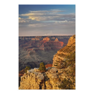 Grand Canyon vanaf de zuidelijke rand bij zonsonde Foto Afdruk