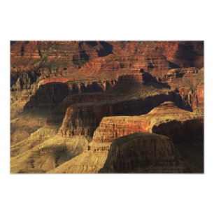 Grand Canyon vanaf de zuidelijke rand bij zonsonde Foto Afdruk
