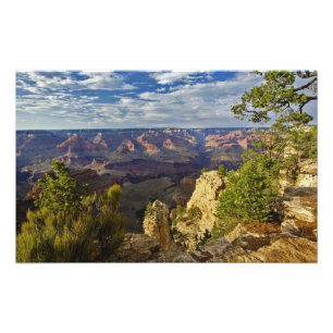 Grand Canyon vanaf de zuidelijke rand bij zonsonde Foto Afdruk