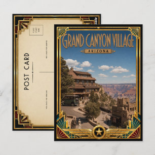 Grand Canyon Village Arizona Vintage Art Deco Briefkaart