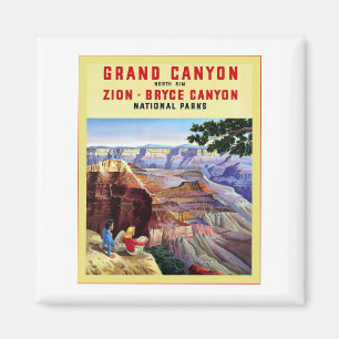 Grand Canyon ~ Vintage Travel Poster Magneet