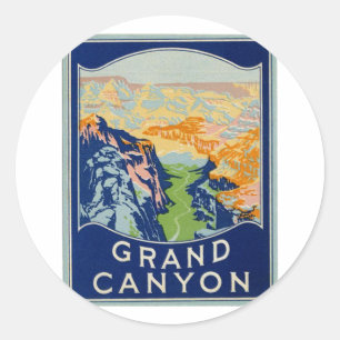 Grand Canyon - Vintage Travel Ronde Sticker