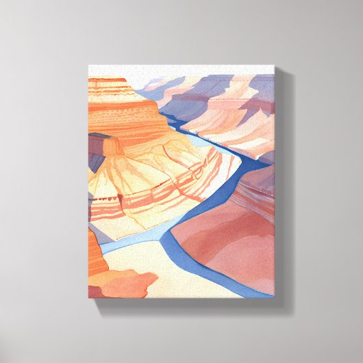 Grand Canyon | Waterverf landschapsschilderkunst Canvas Afdruk (Voorkant)