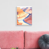 Grand Canyon | Waterverf landschapsschilderkunst Canvas Afdruk (Insitu (Woonkamer))