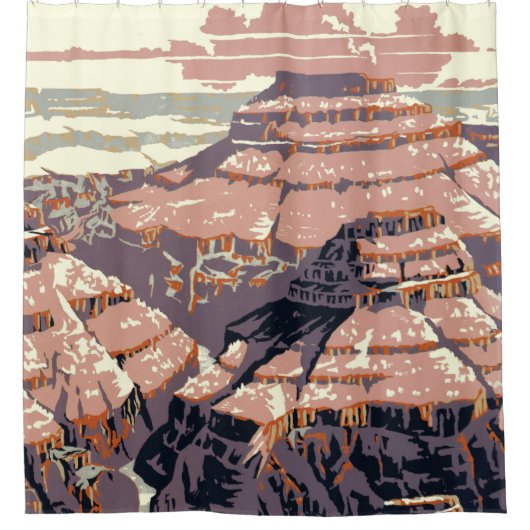 Grand Canyon Westerne grafische kunst Amerikaans Douchegordijn (Voorkant)