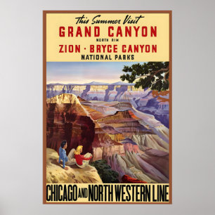 Grand Canyon Zion Bryce National Parks Verenigde Poster
