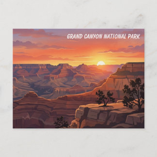 Grand Canyon Zonsondergang Reisansichtkaart Briefkaart