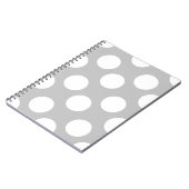 Grand carnet gris et blanc de point de polka (Côté gauche)