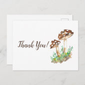 Grand Carte de remerciements de champignons Brown (Devant / Derrière)