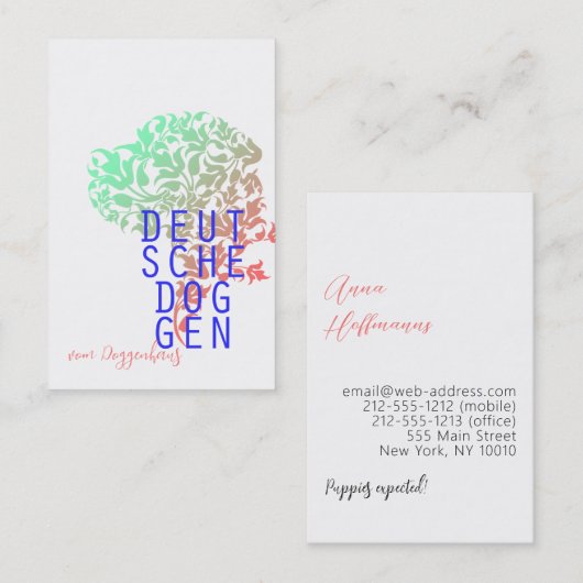 Grand Carte de visite Dane (Devant / Derrière)