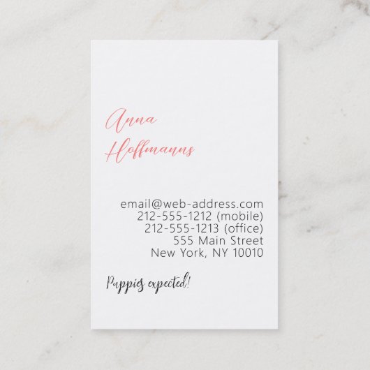 Grand Carte de visite Dane (Dos)