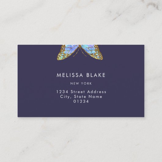 grand carte de visite de conception papillon (Dos)