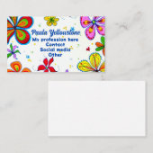 Grand carte de visite de coutume d'art de fleurs (Devant / Derrière)