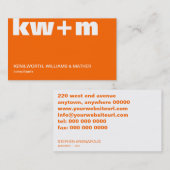 Grand carte de visite de monogramme (Devant / Derrière)