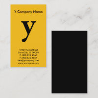 grand carte de visite monogramme jaune