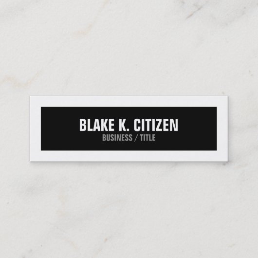 Grand carte de visite noir et blanc maigre de (Devant)