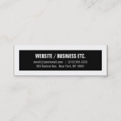 Grand carte de visite noir et blanc maigre de (Dos)