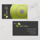 Grand carte de visite record du DJ de jaune (Devant / Derrière)