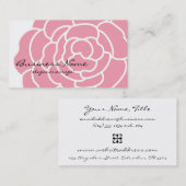 Grand carte de visite rose de fleur (Devant / Derrière)