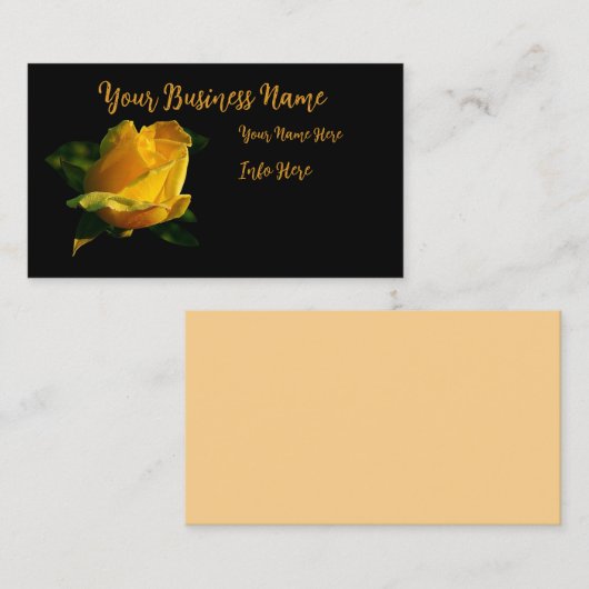 Grand Carte de visite rose jaune (Devant / Derrière)