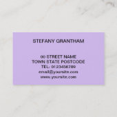 Grand Carte de visite violet Merci (Dos)