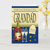 Grand, carte Fête des pères - Champagne (Fleur jaune)