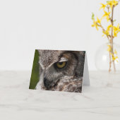 Grand carte pour notes de hibou à cornes (Fleur jaune)