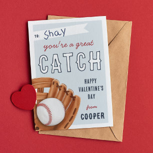 Grand Catch Baseball Classe Valentines Carte de jo