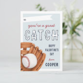 Grand Catch Baseball Classe Valentines Carte de jo (Debout devant)