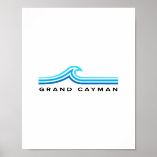 Grand Cayman Islands Golven Vintage Heren Dames Jo Poster