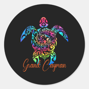 Grand Cayman Islands Zee Turtle Family Vacation Su Ronde Sticker