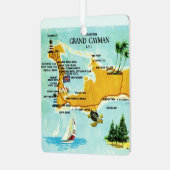  Grand Cayman kaart Metalen Ornament (Voorkant links)