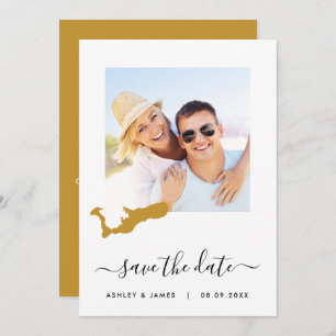 Grand Cayman Map Foto Wedding Save the Date Kaart