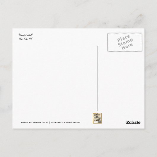 Grand Central Briefkaart (Achterkant)