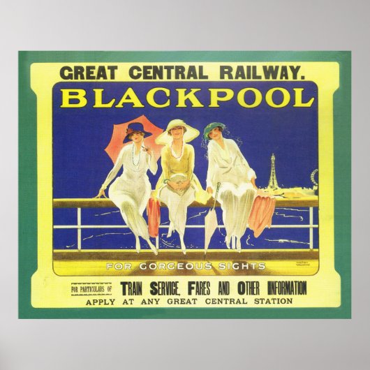 Grand Central Train poster ferroviaire Blackpool (Devant)