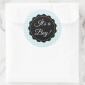Grand C'est un garçon ! Stickers baby shower bleu (Sac)