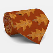 Grand Chêne Feuille Motif rouille Orange Cravate a (Roulé)