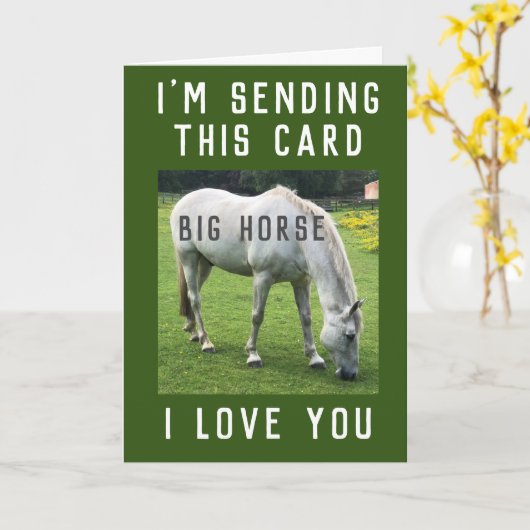 Grand Cheval Je T'Aime Carte (Fleur jaune)