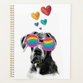 Grand chien Danse avec Coeurs Saint-Valentin (Devant)