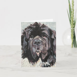 Grand chien Terre-Neuve peint à la main sur toile