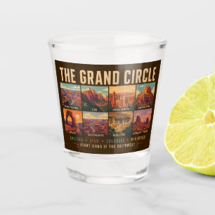 Grand Circle National Parks Landmarks Illustratie Shot Glas