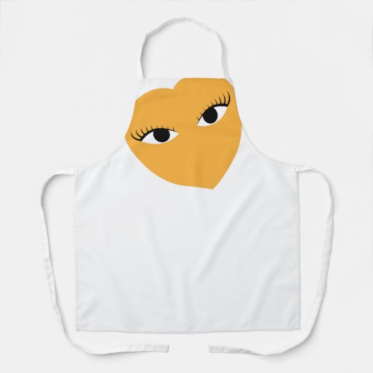 Grand Coeur avec yeux sur tablier blanc (Recto)