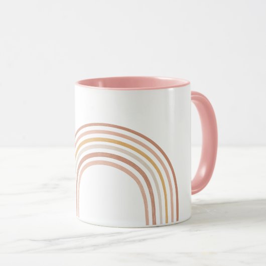 Grand Coeur Enseignant Boho Rainbow Mug (Devant droit)