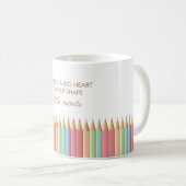 Grand Coeur Enseignant Mug (Devant droit)