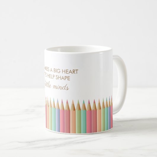 Grand Coeur Enseignant Mug (Devant droit)